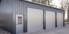 30x40x10 3-car Garage side wall gray